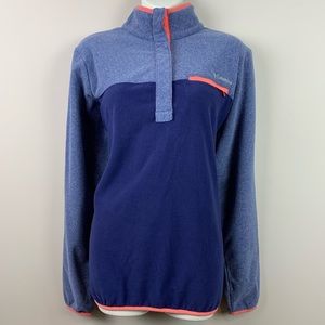 Columbia snap fleece pullover sweater XL blue
